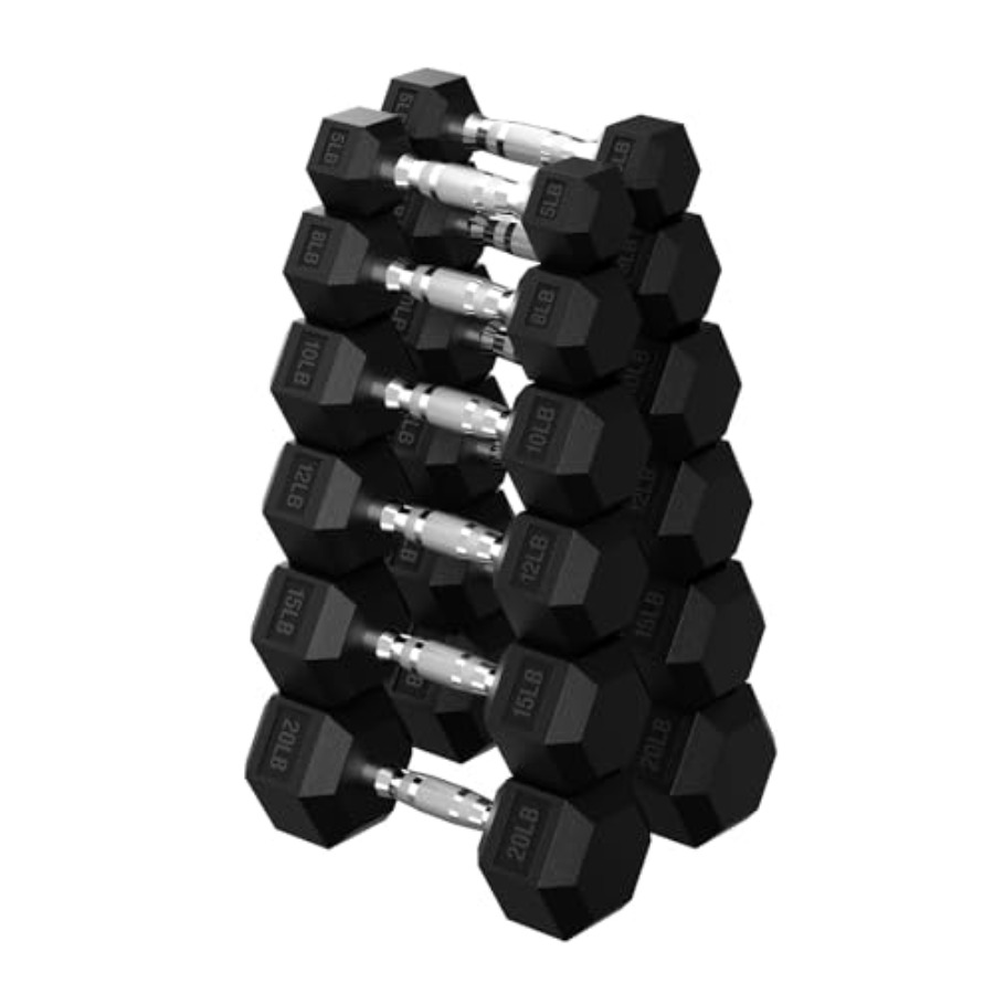 Hex Dumbbell Set - Hex Dumbbell 45-480 lb Set Rubber