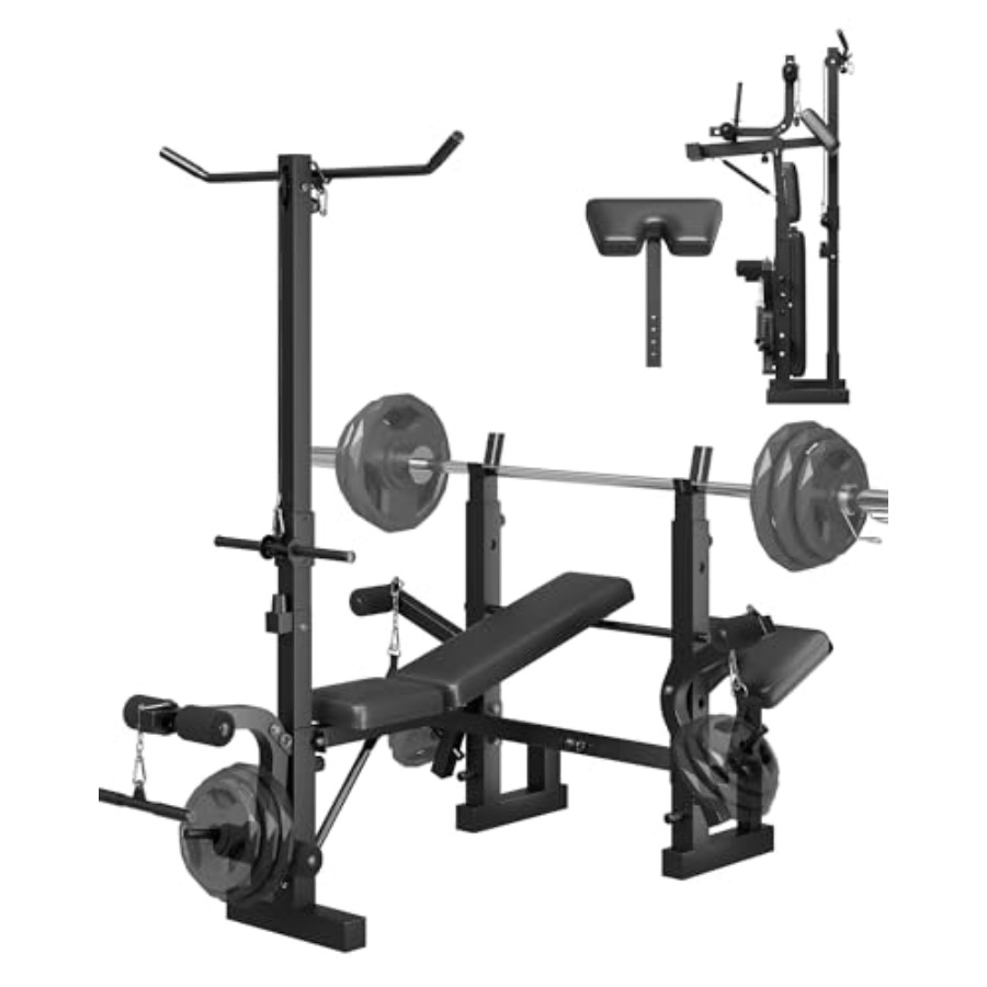 Home Gym Lat Pulldown - Home Gym 8-in-1 Foldable Weight Bench