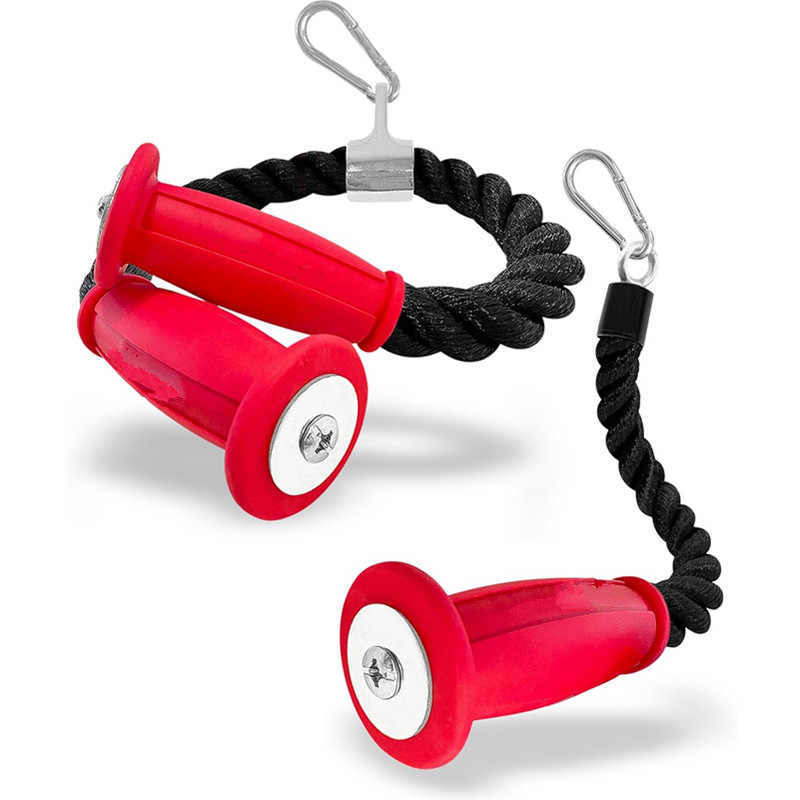 Home Gym Necessities - Ergonomic Tricep Ropes Non-Slip Cable Attachment