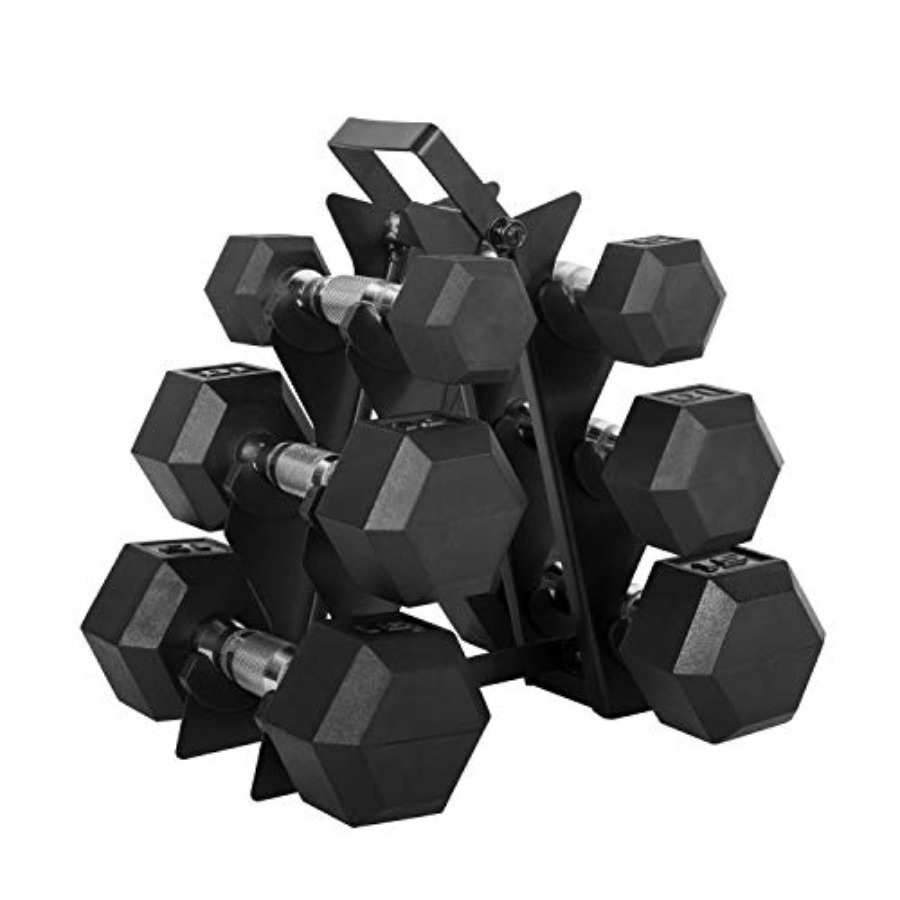 Hex Dumbbell Set - Coated Hex Dumbbell Weight Set 32