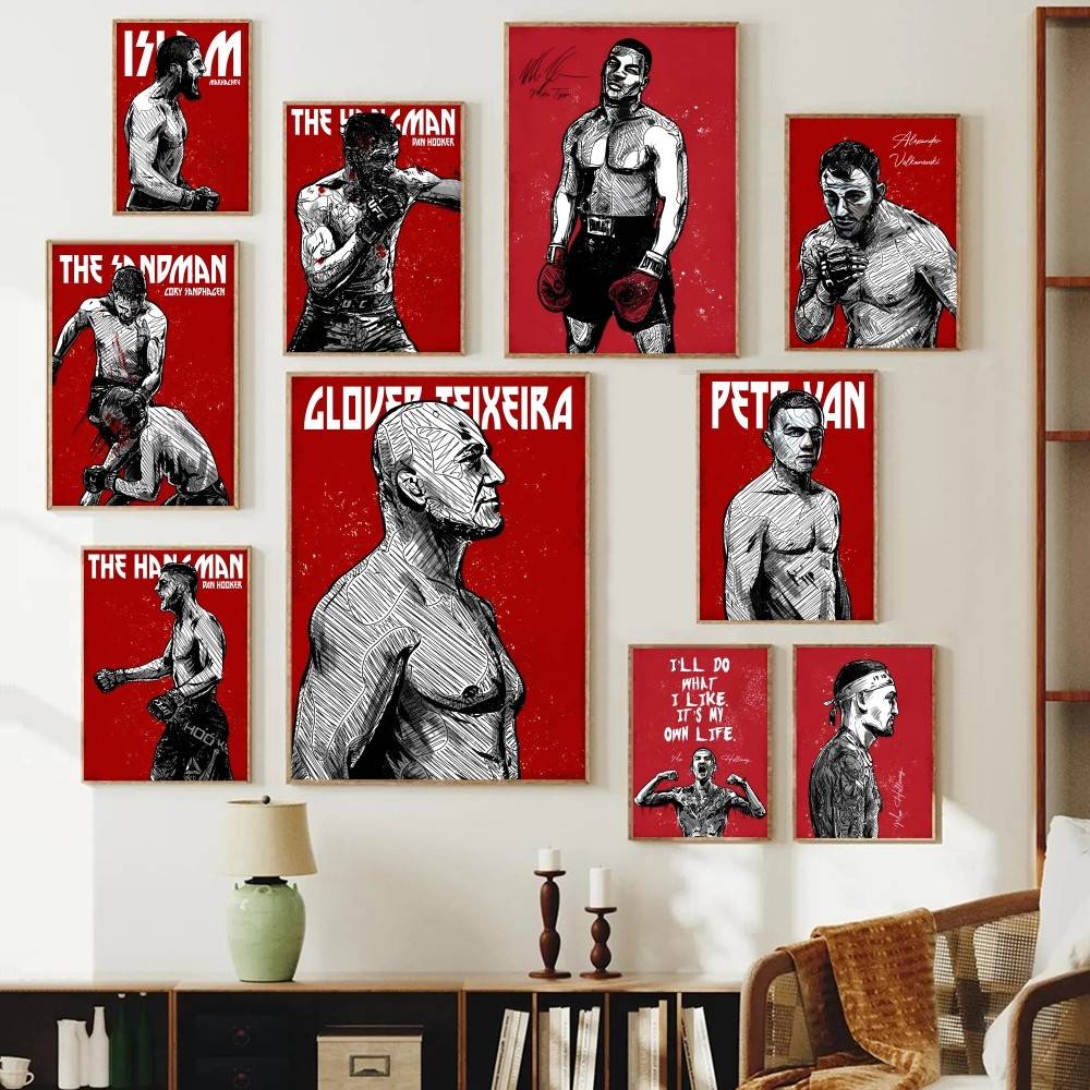 Home Gym Quotes - Combat Athlete Paper Poster Grunge Fighter