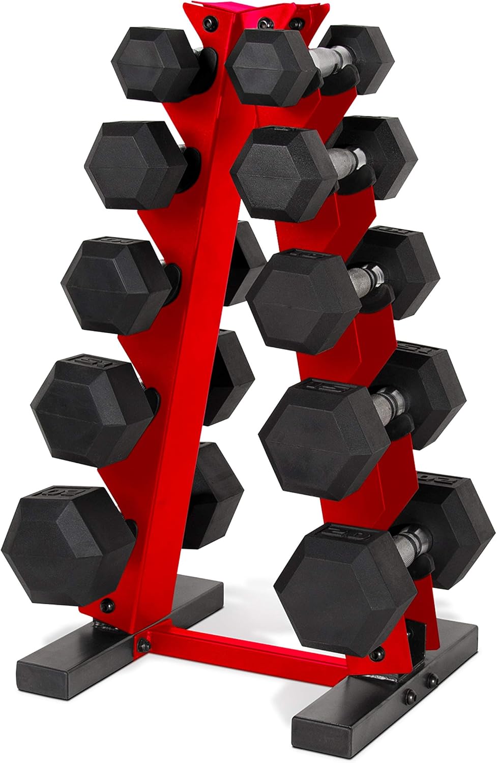 Hex Dumbbell Set - Coated Hex Dumbbell Weight Set with