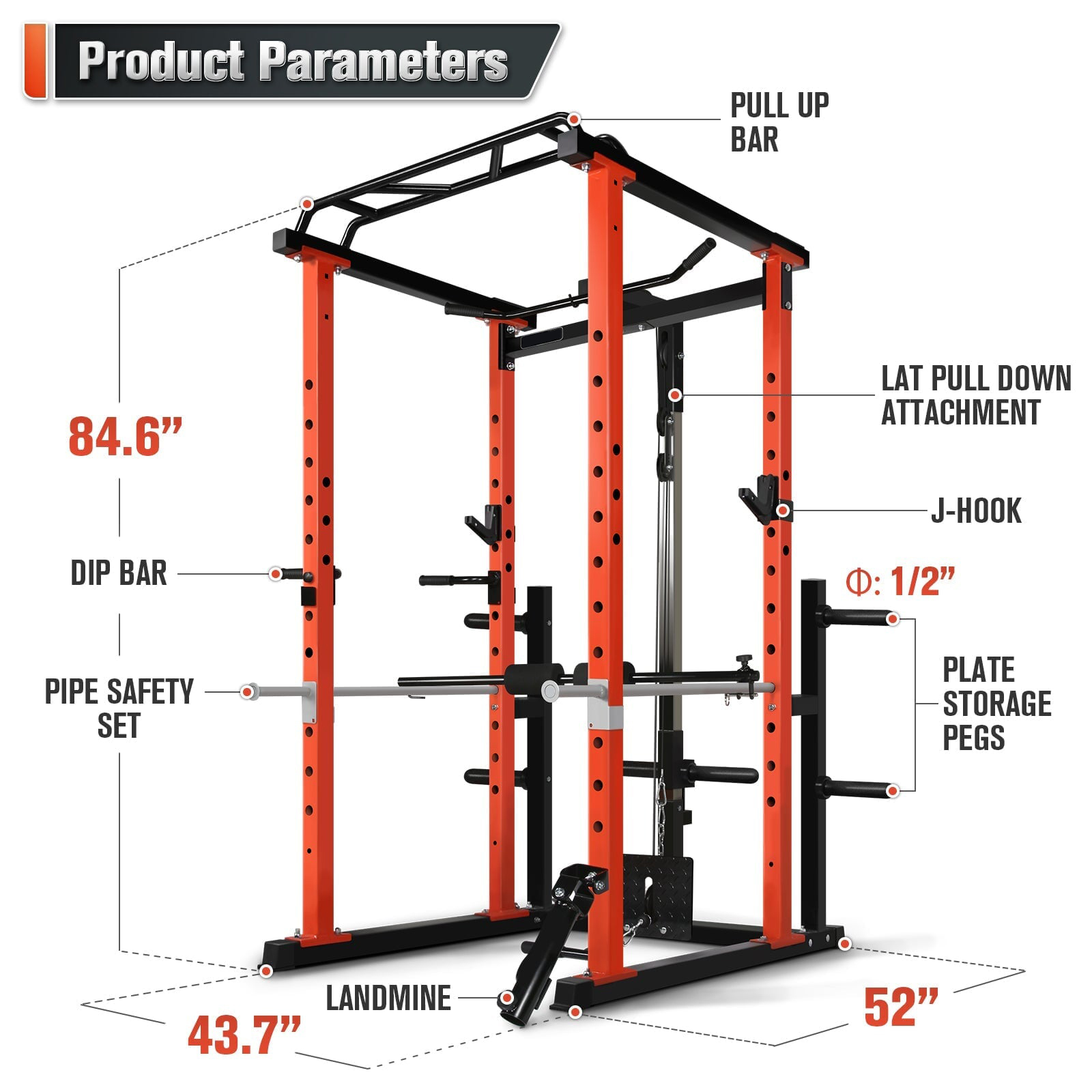 Home Gym Fitness - Commercial Multi-function Power Cage Home Gym