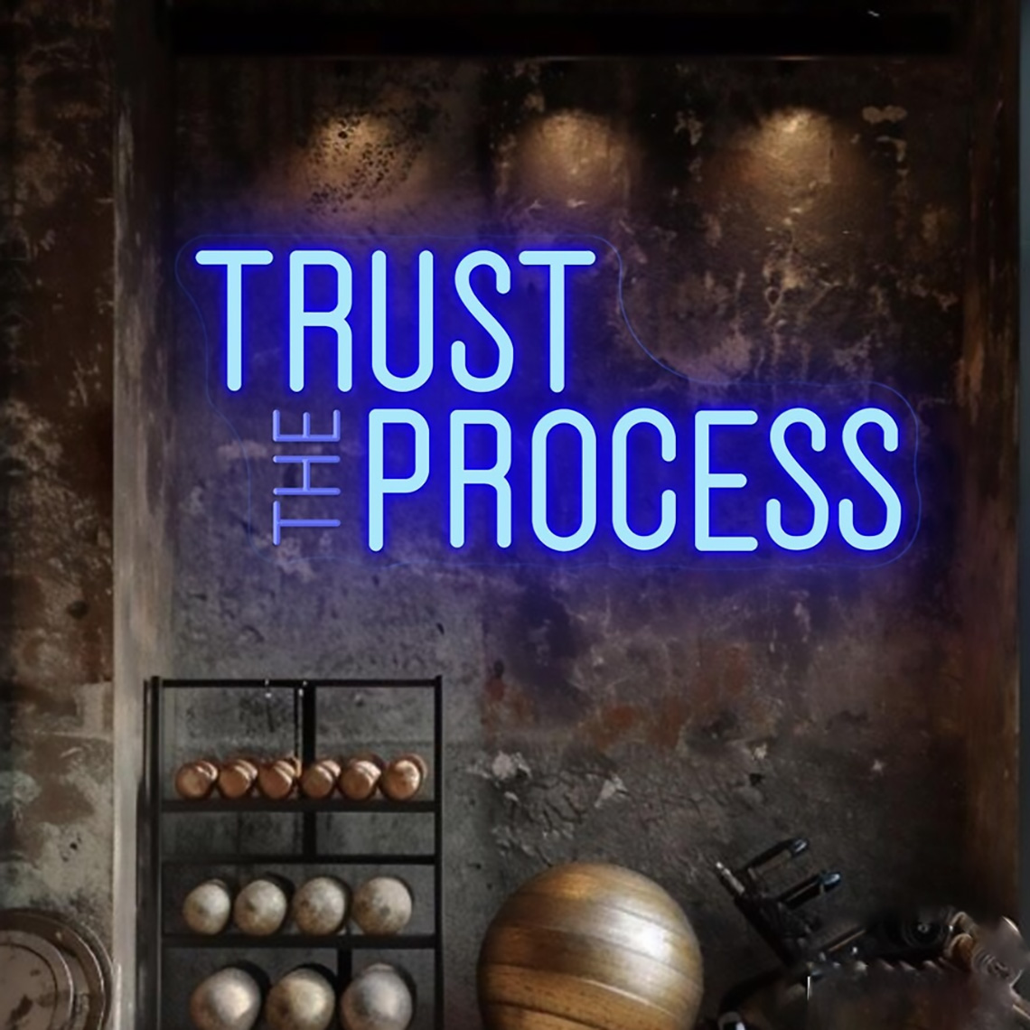 Home Gym Quotes - Trust The Process Neon Sign, Custom