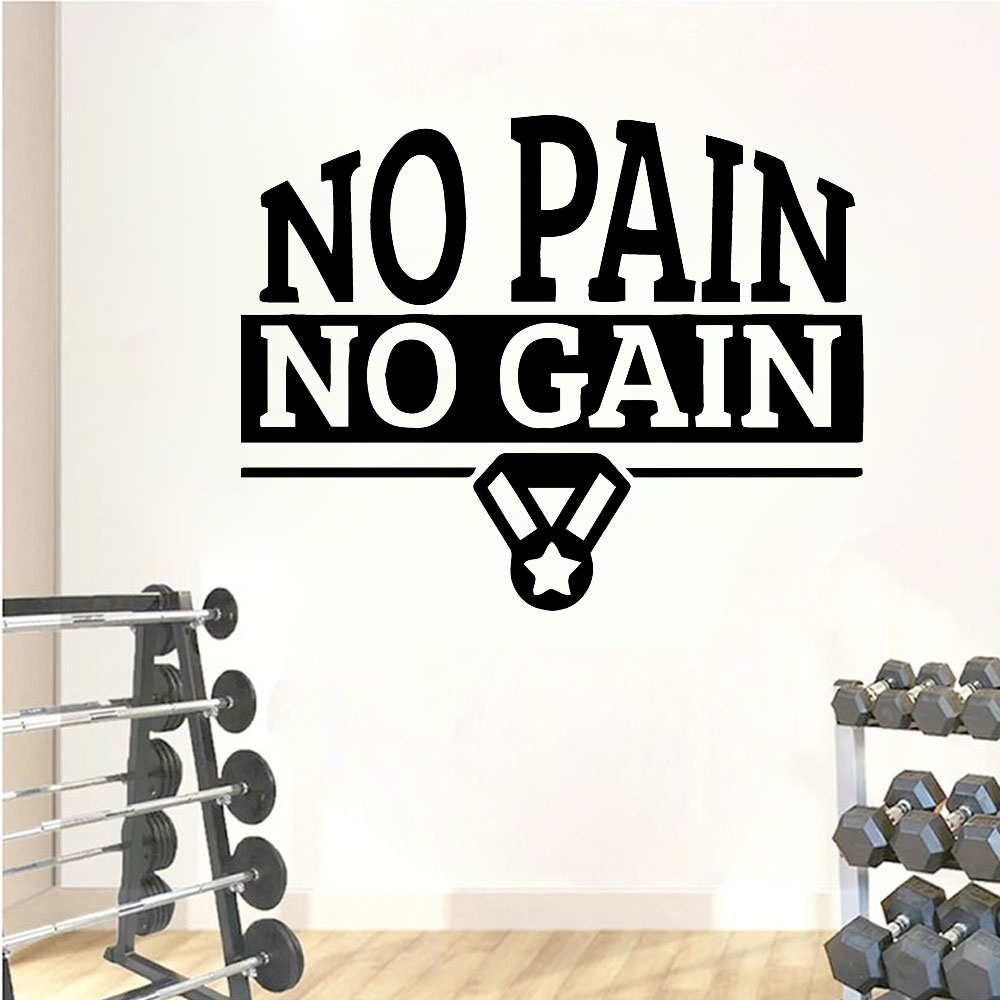 Home Gym Quotes - Gym Wall Decals Quotes No Pain