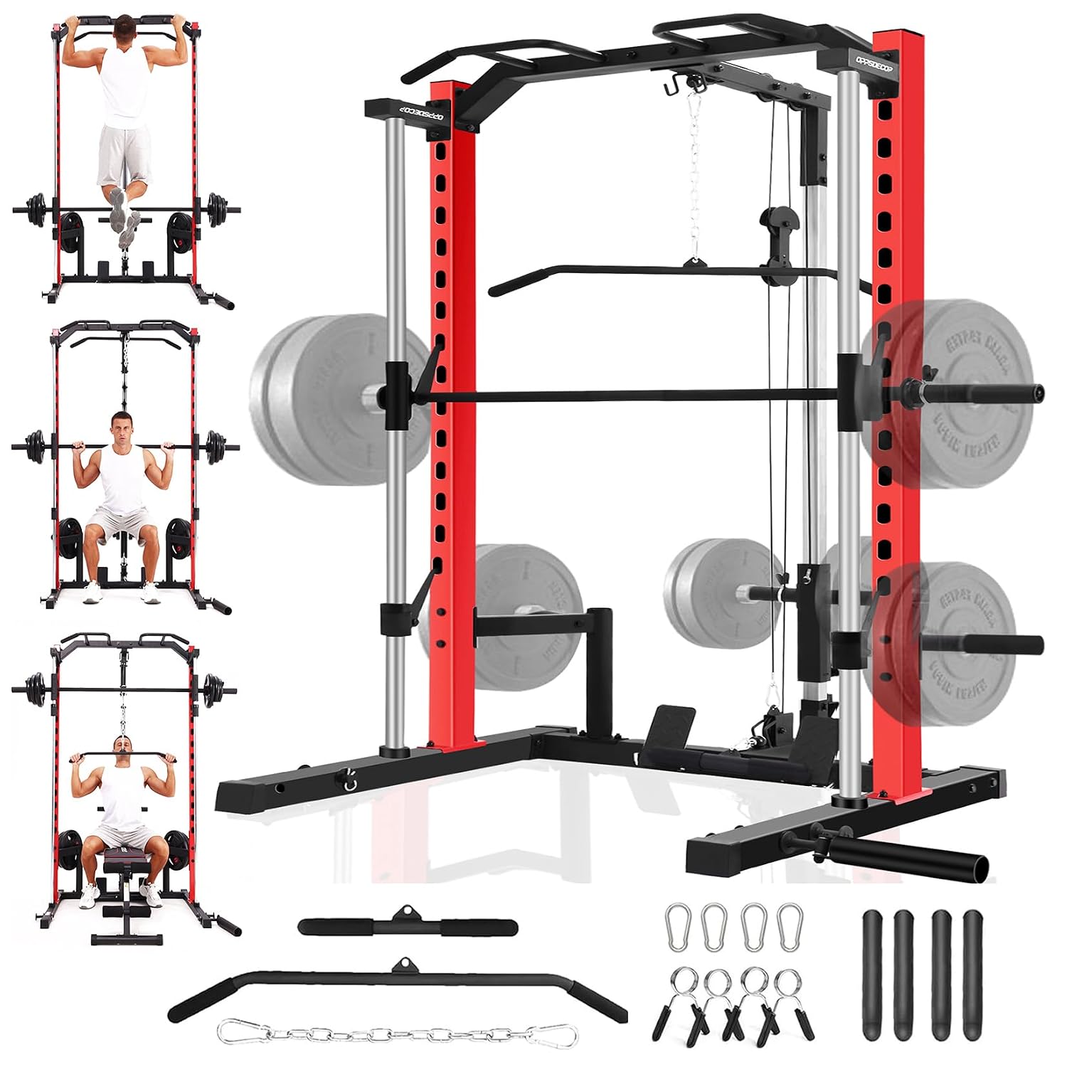 Home Gym Lat Pulldown - All-in-One Smith Machine Power Rack with