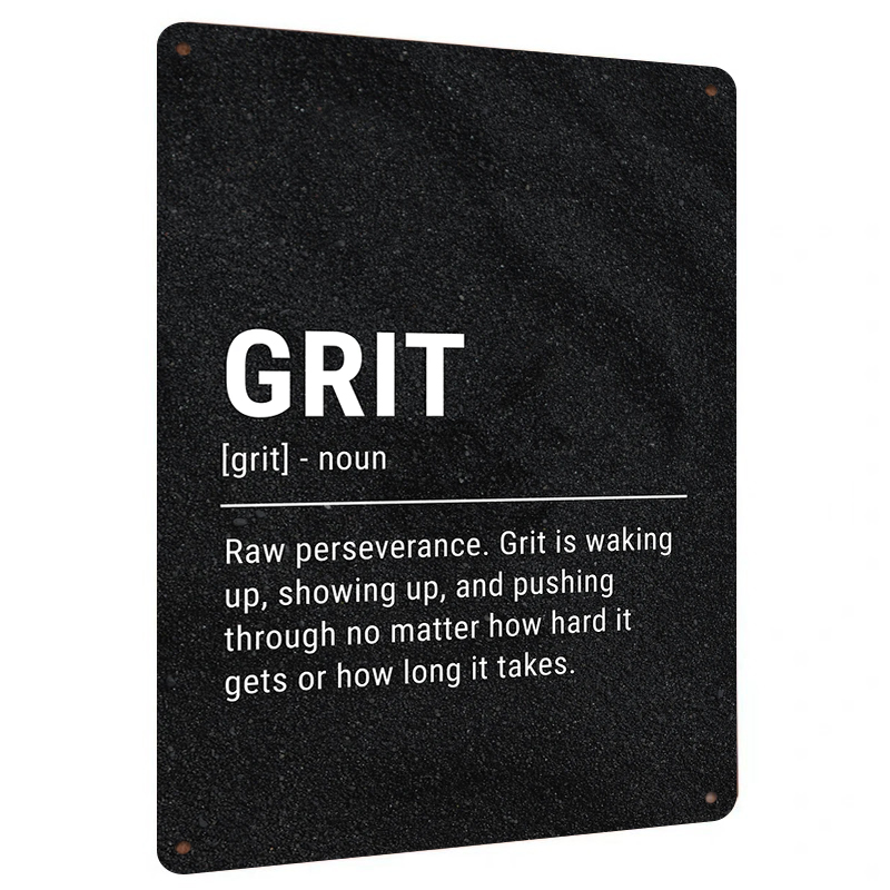 Home Gym Quotes - Grit Definition Metal Wall Art Inspirational