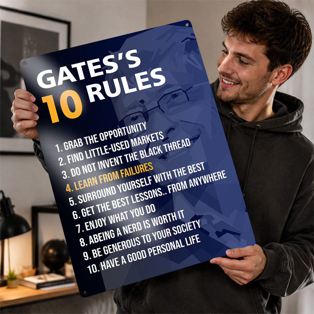 Home Gym Quotes - Bill Gates Rules Poster Quote Wall