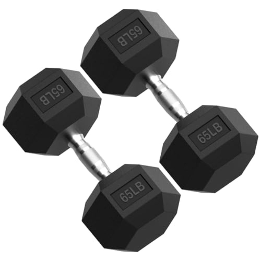 Hex Dumbbell Set - HEX Dumbbell Set 2.5-125lb Rubber Encased