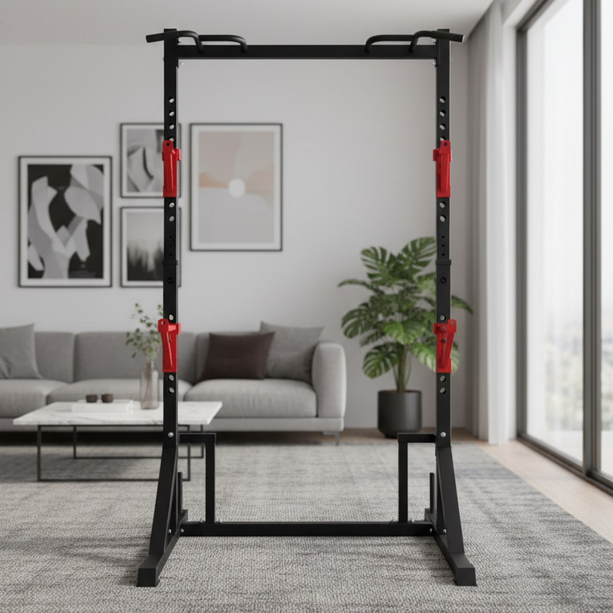 Adjustable Power Rack with Pul - Home Gym Fitness recension och pris