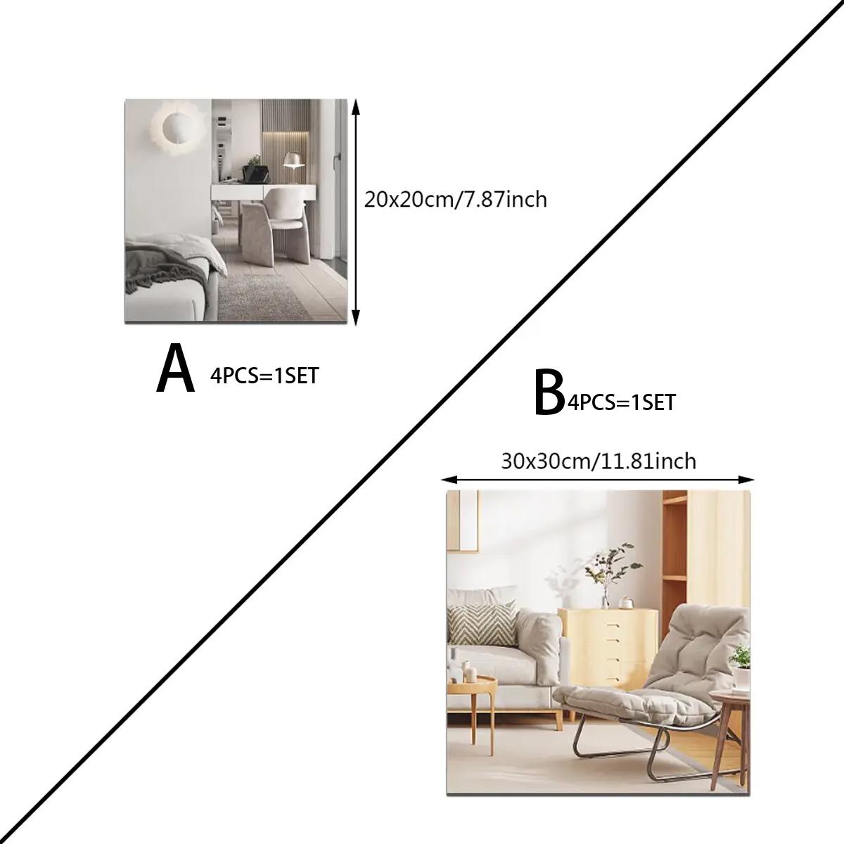4Pcs Acrylic Mirror Wall Stick - Home Gym Diy recension och pris
