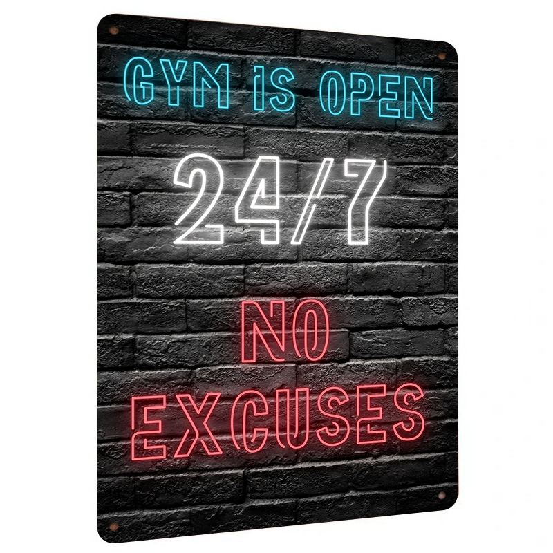Gym 24 7 Open Neon Effect Meta - Home Gym Quotes recension och pris