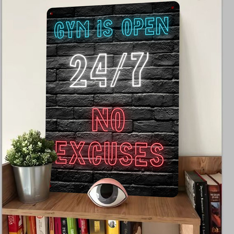 Gym 24 7 Open Neon Effect Meta - Home Gym Quotes recension och pris