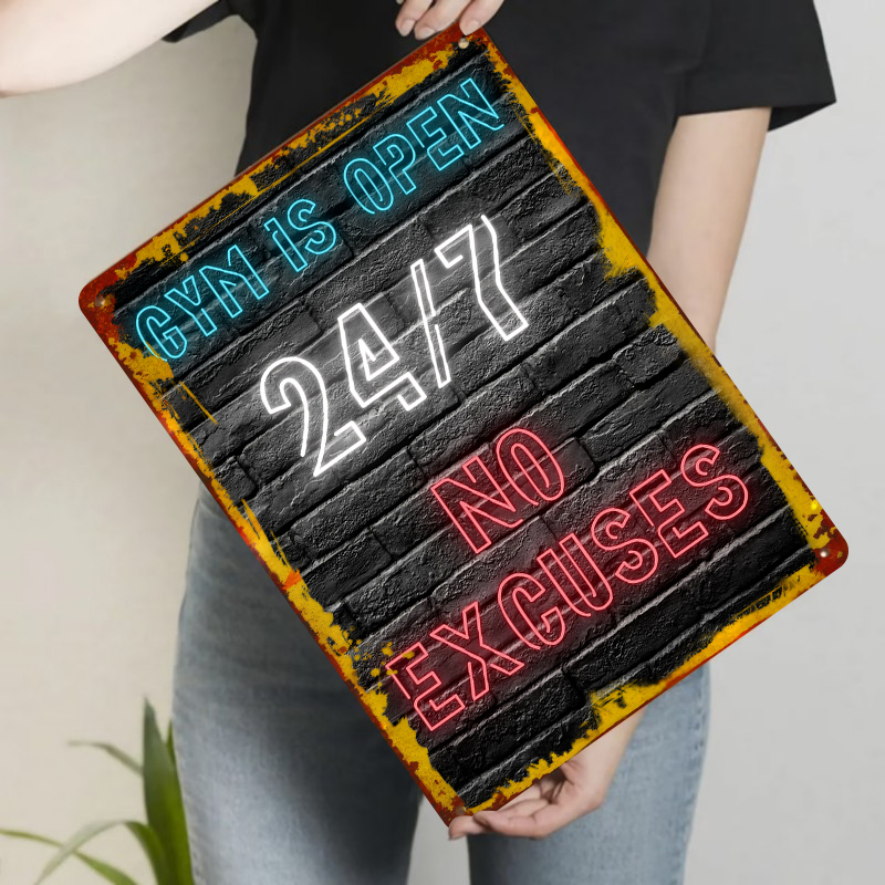 Gym 24 7 Open Neon Effect Meta - Home Gym Quotes recension och pris
