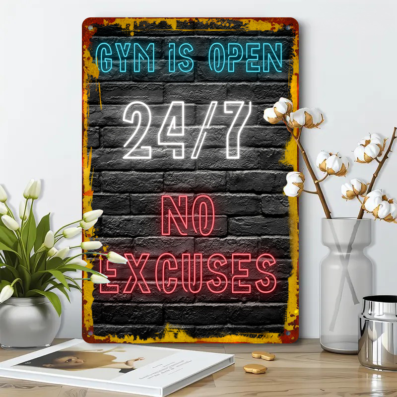 Gym 24 7 Open Neon Effect Meta - Home Gym Quotes recension och pris