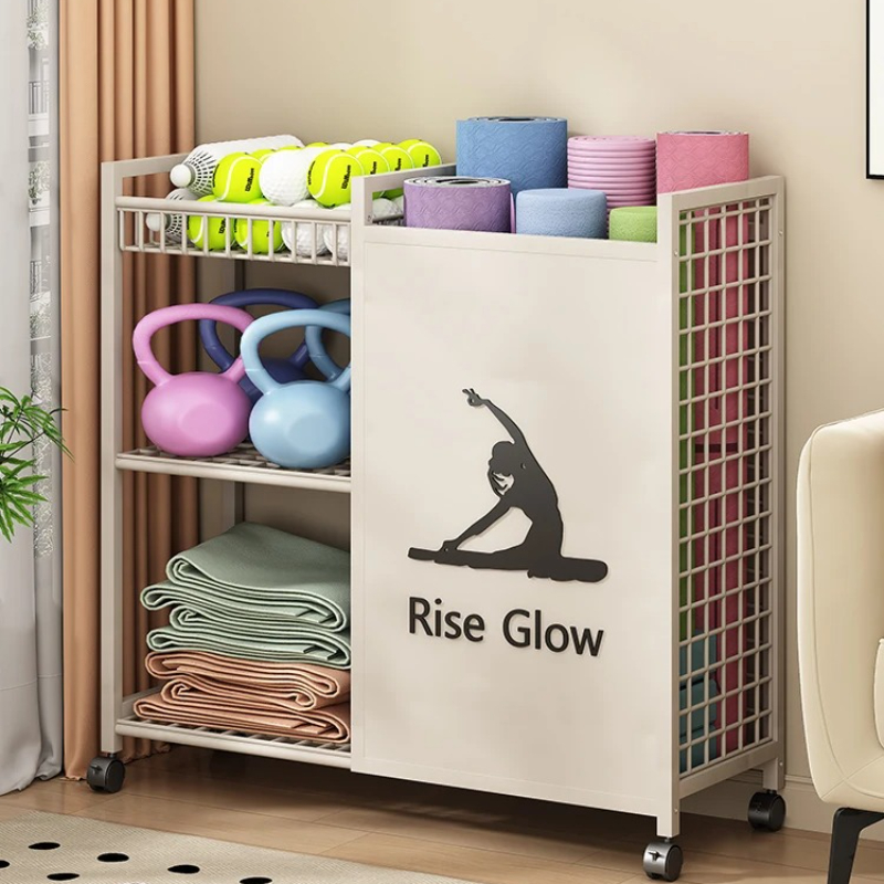 Mobile Fitness Cart with Wheel - Home Gym Yoga Storage recension och pris