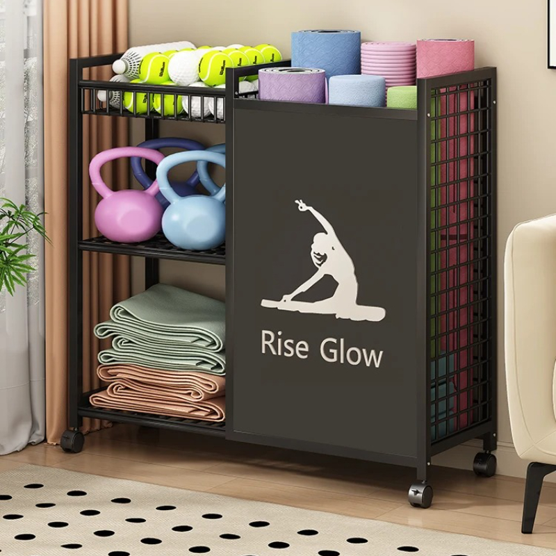 Mobile Fitness Cart with Wheel - Home Gym Yoga Storage recension och pris