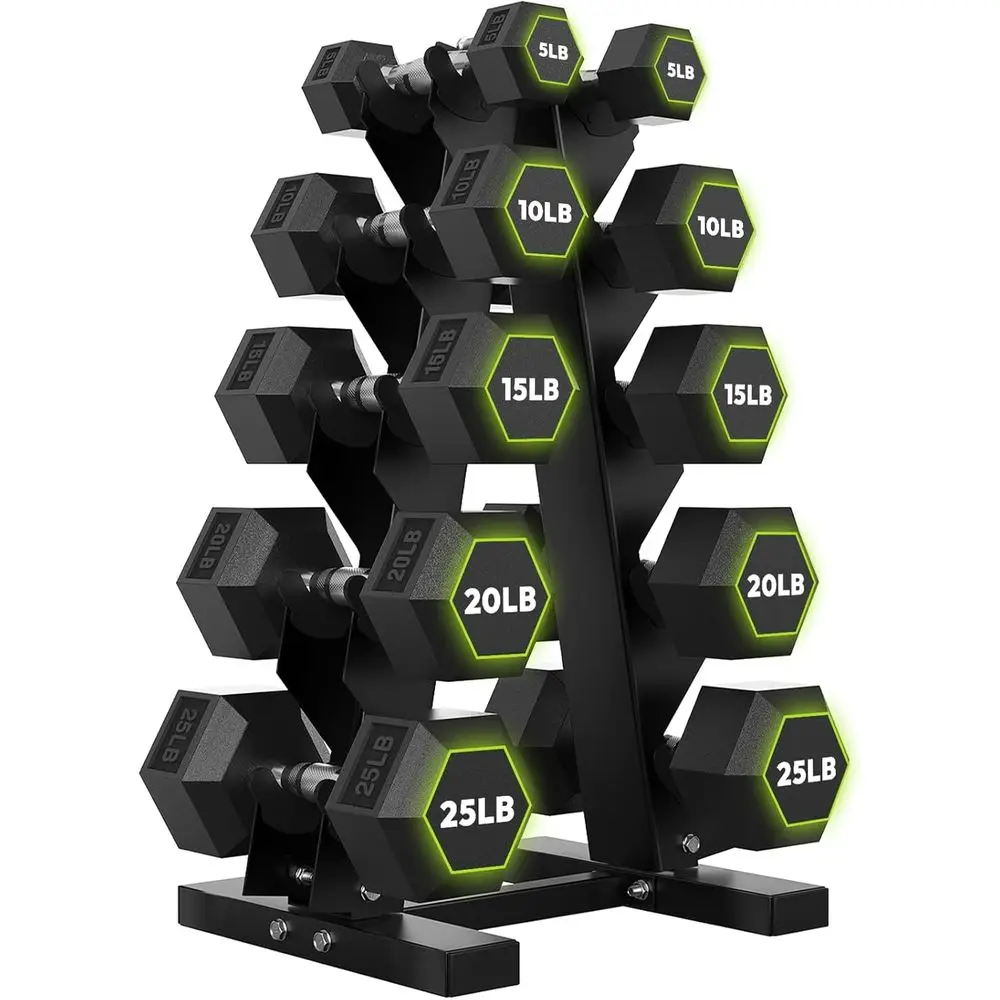 Hex Dumbbells with A-E Rack, 1 - Home Gym Options recension och pris