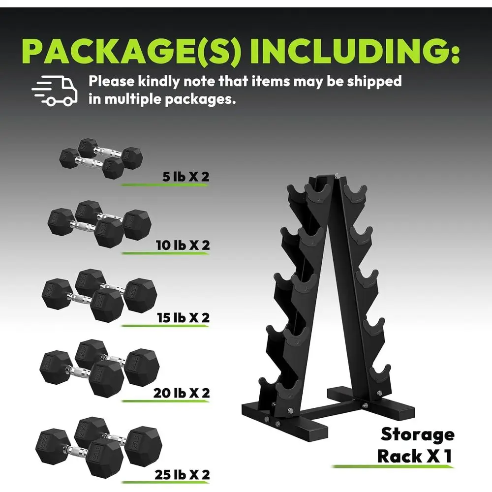 Hex Dumbbells with A-E Rack, 1 - Home Gym Options recension och pris