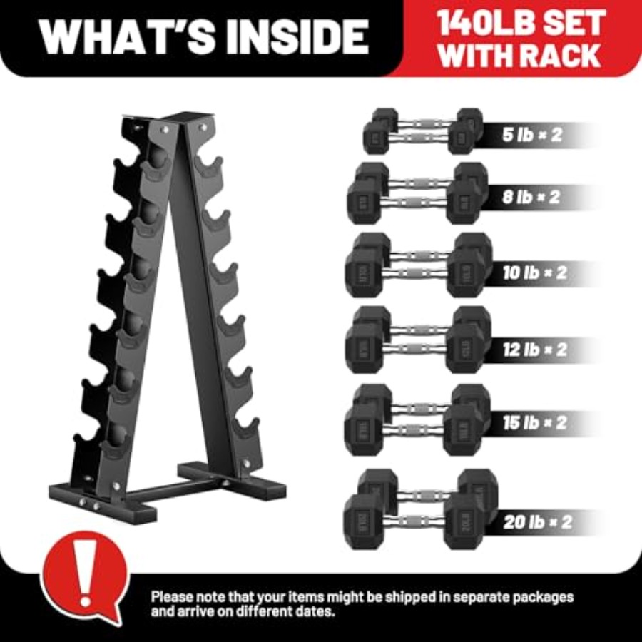 Rubber Encased Hex Dumbbell Se - Hex Dumbbell Set recension och pris