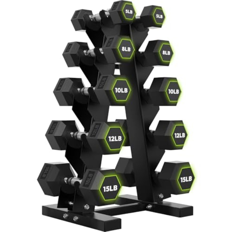 Rubber Coated Hex Dumbbell Set - Hex Dumbbell Set recension och pris