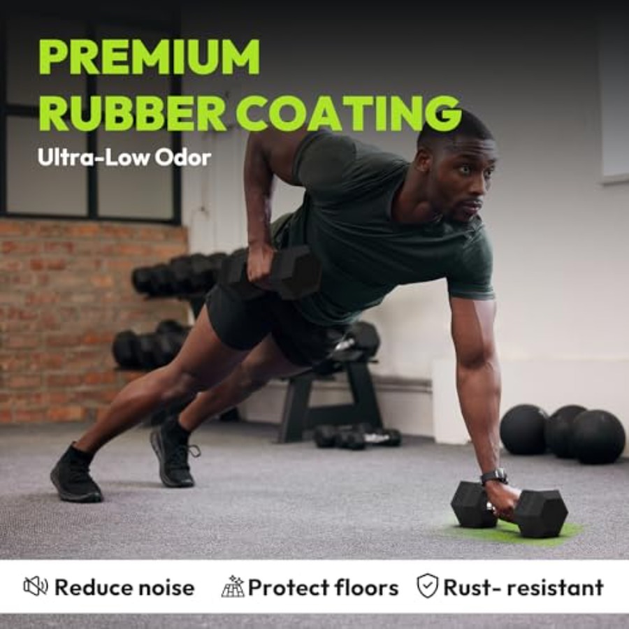 Rubber Coated Hex Dumbbell Set - Hex Dumbbell Set recension och pris