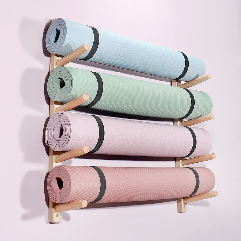 Wooden Yoga Mat Holder Wall Mo - Home Gym Yoga Storage recension och pris