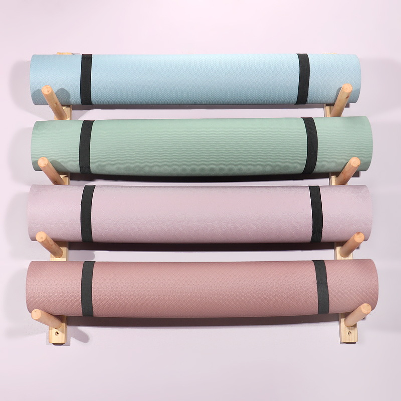 Wooden Yoga Mat Holder Wall Mo - Home Gym Yoga Storage recension och pris