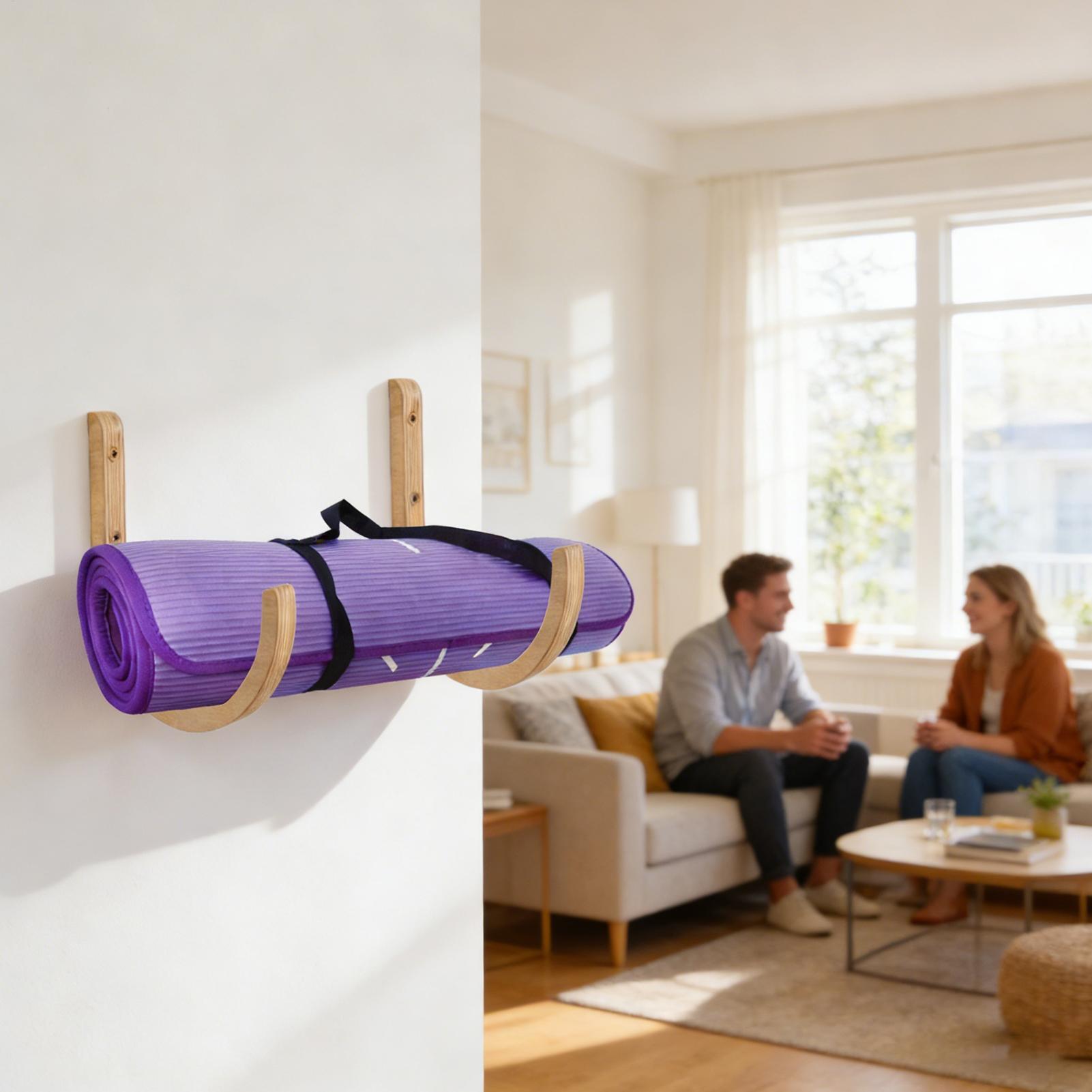 Yoga Mat Holder 2 Pieces Woode - Home Gym Yoga Storage recension och pris