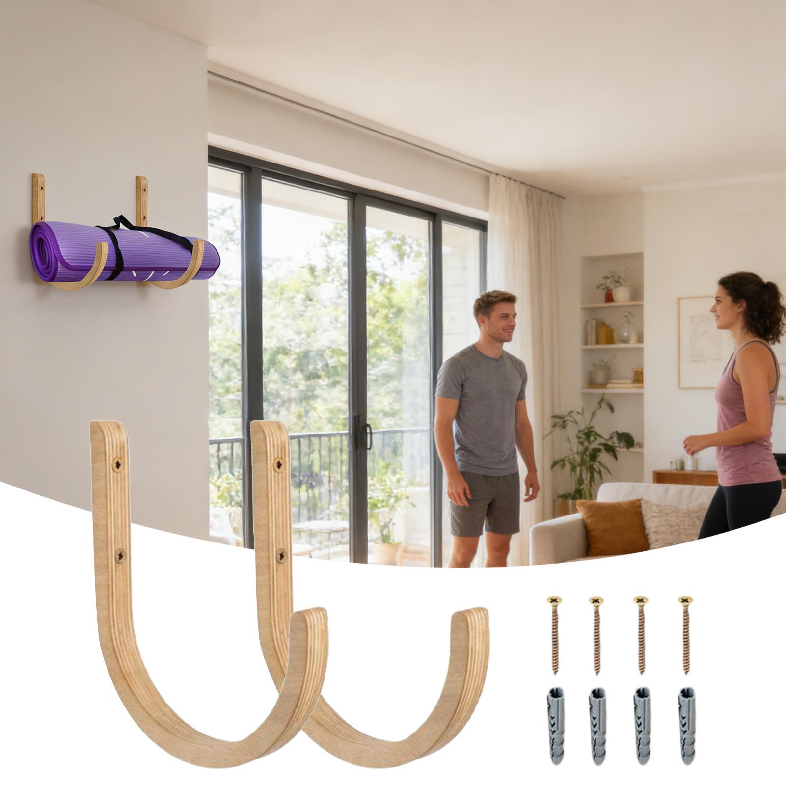 Yoga Mat Holder 2 Pieces Woode - Home Gym Yoga Storage recension och pris