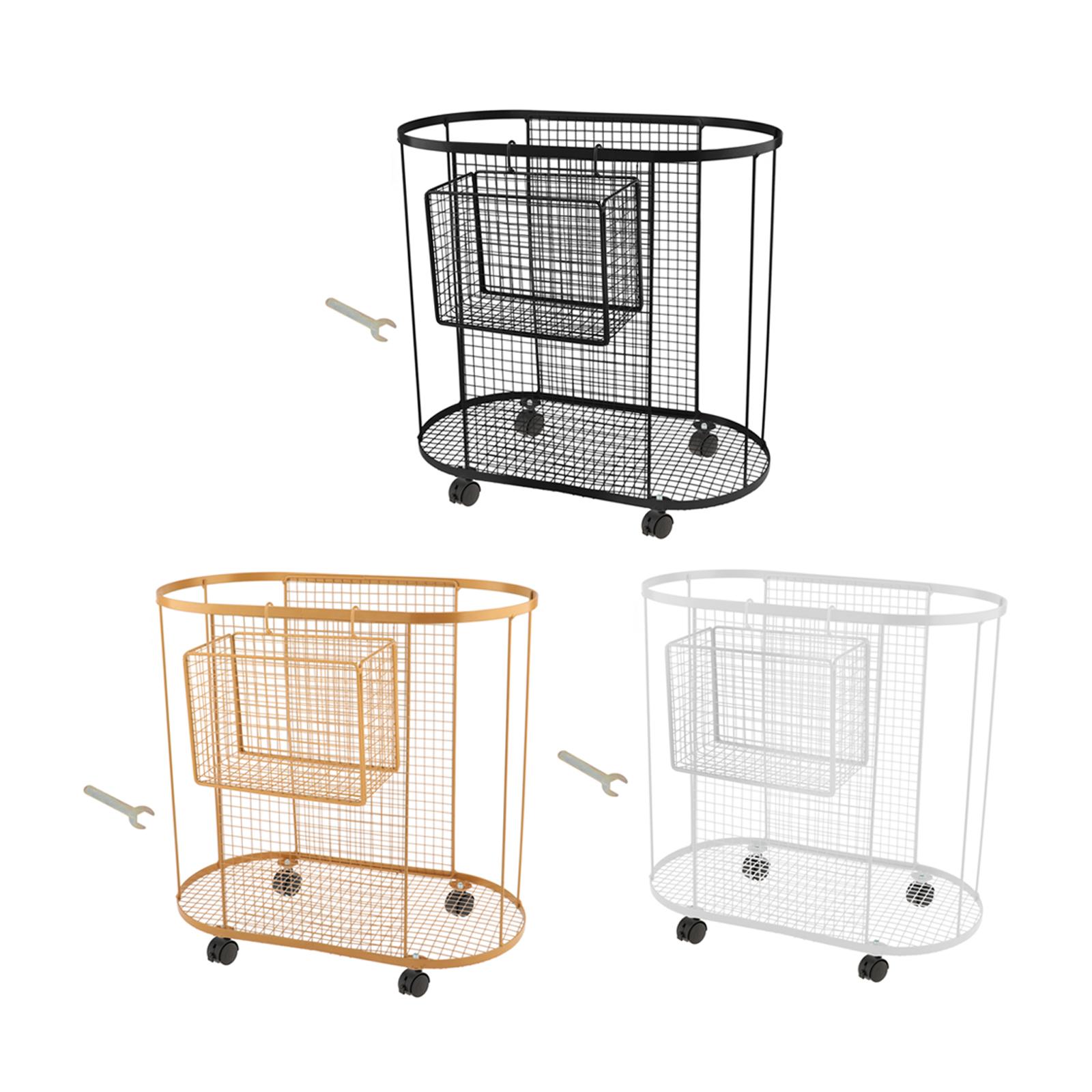 Metal Gym Organizer with Wheel - Home Gym Yoga Storage recension och pris