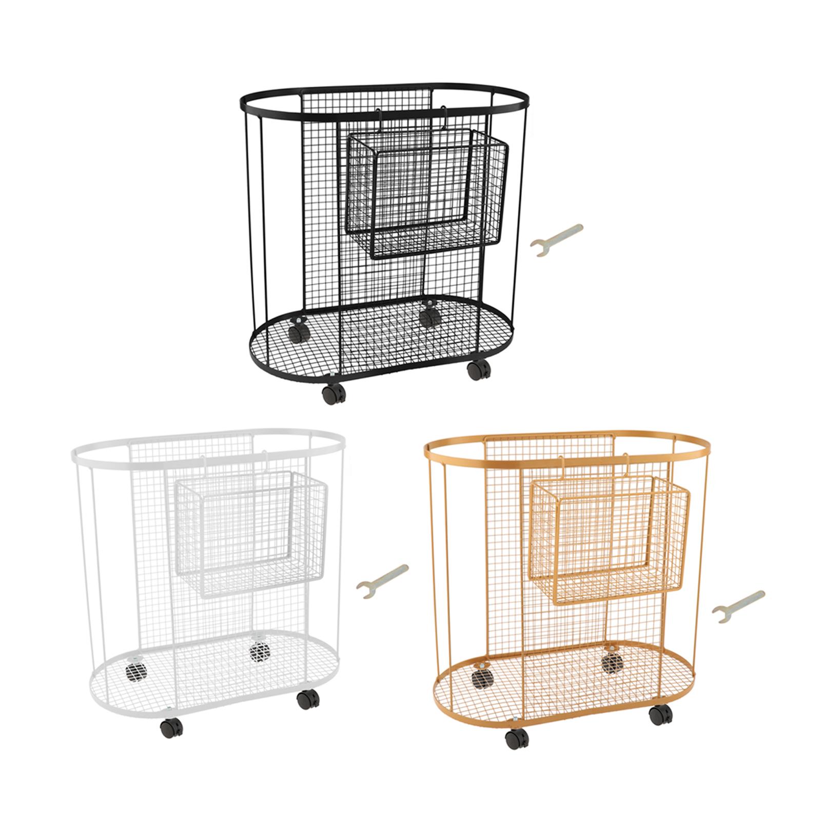 Metal Gym Organizer with Wheel - Home Gym Yoga Storage recension och pris
