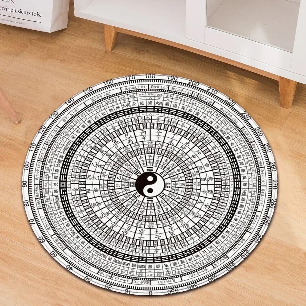 Yin Yang Taiji Round Rug Flowe - Home Gym Aesthetic recension och pris