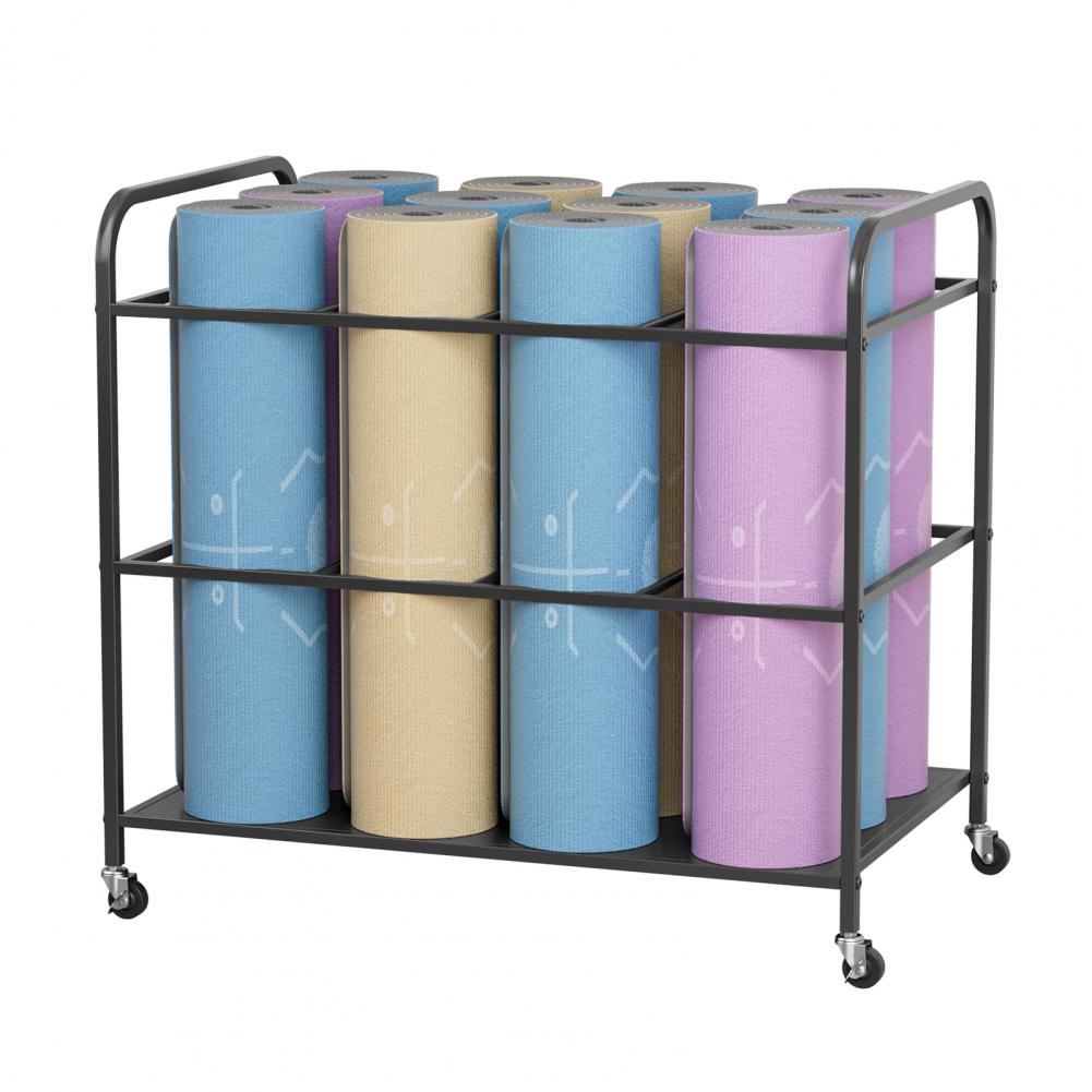 Yoga Mat Storage Rack with Whe - Home Gym Yoga Storage recension och pris