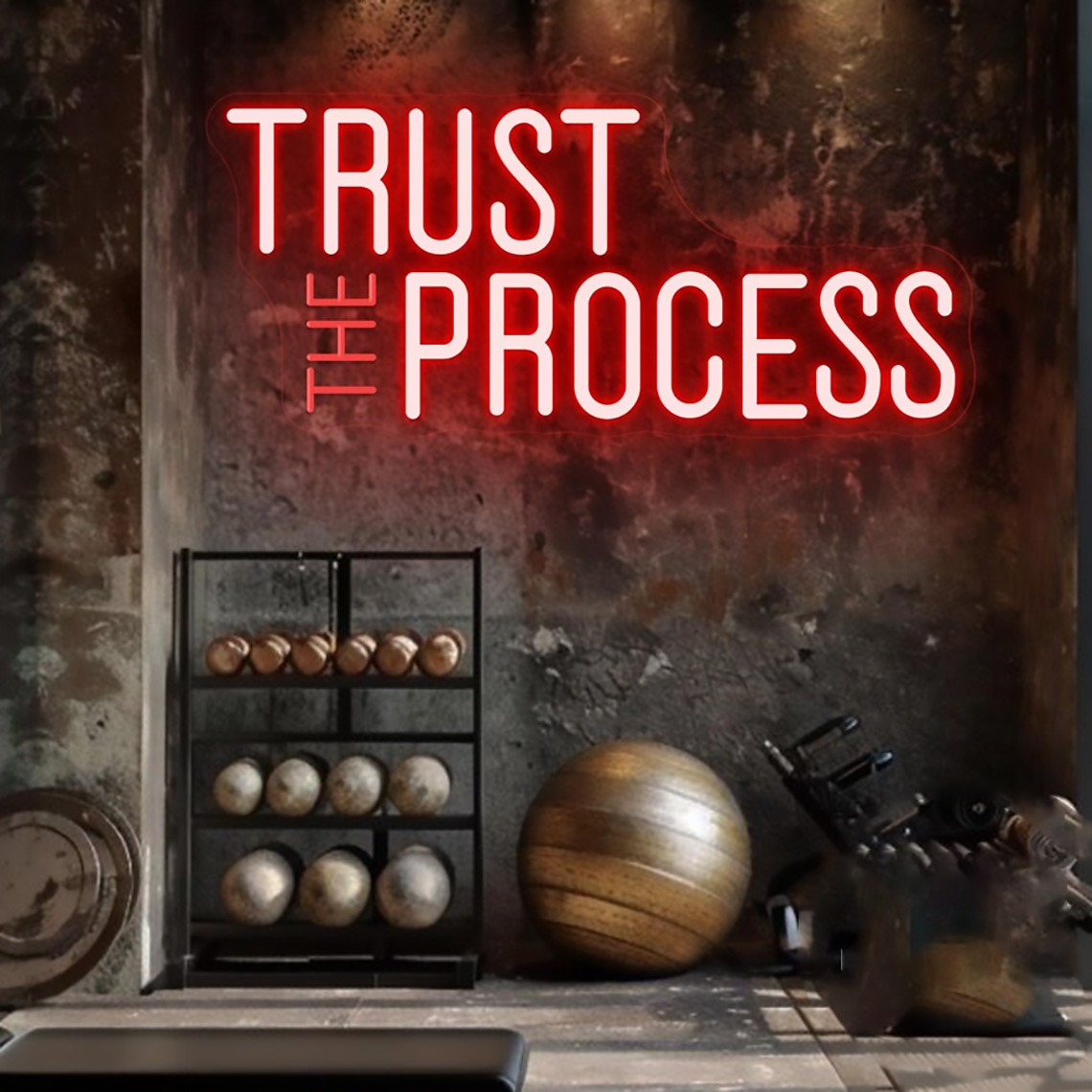 Trust The Process Neon Sign, C - Home Gym Quotes recension och pris