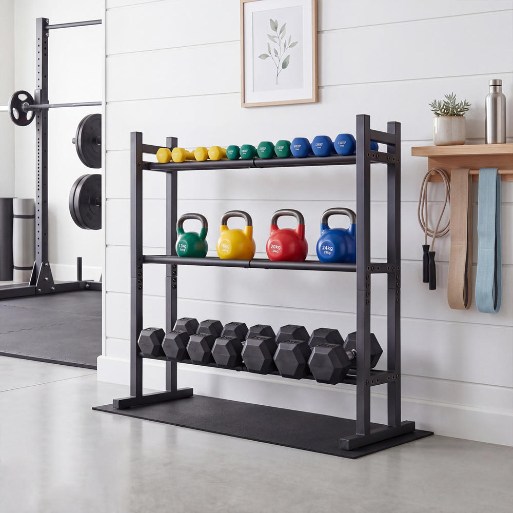Heavy Duty 3-Tier Dumbbell Rac - Home Gym Fitness recension och pris