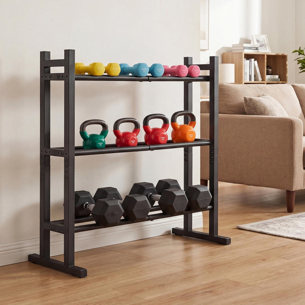 Heavy Duty 3-Tier Dumbbell Rac - Home Gym Fitness recension och pris