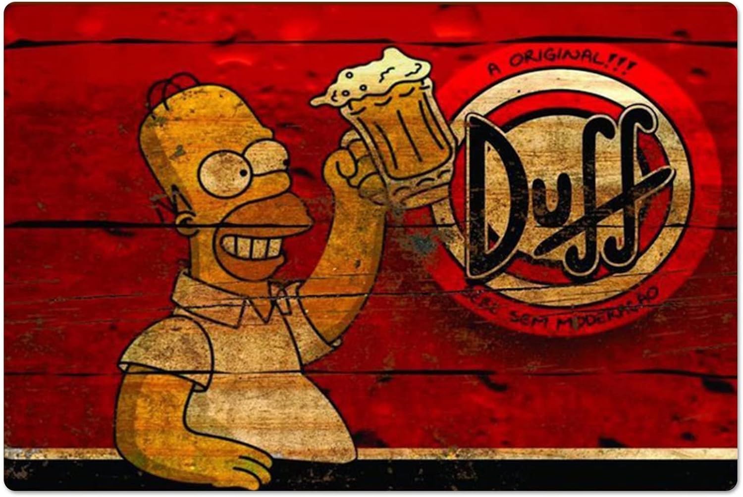 Retro Metal Poster Homer Duff  - Home Gym Aesthetic recension och pris