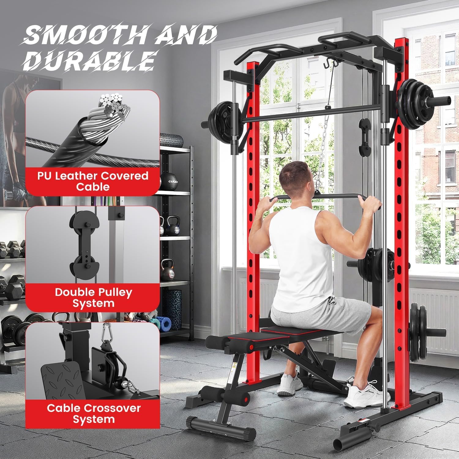 All-in-One Smith Machine Power - Home Gym Lat Pulldown recension och pris