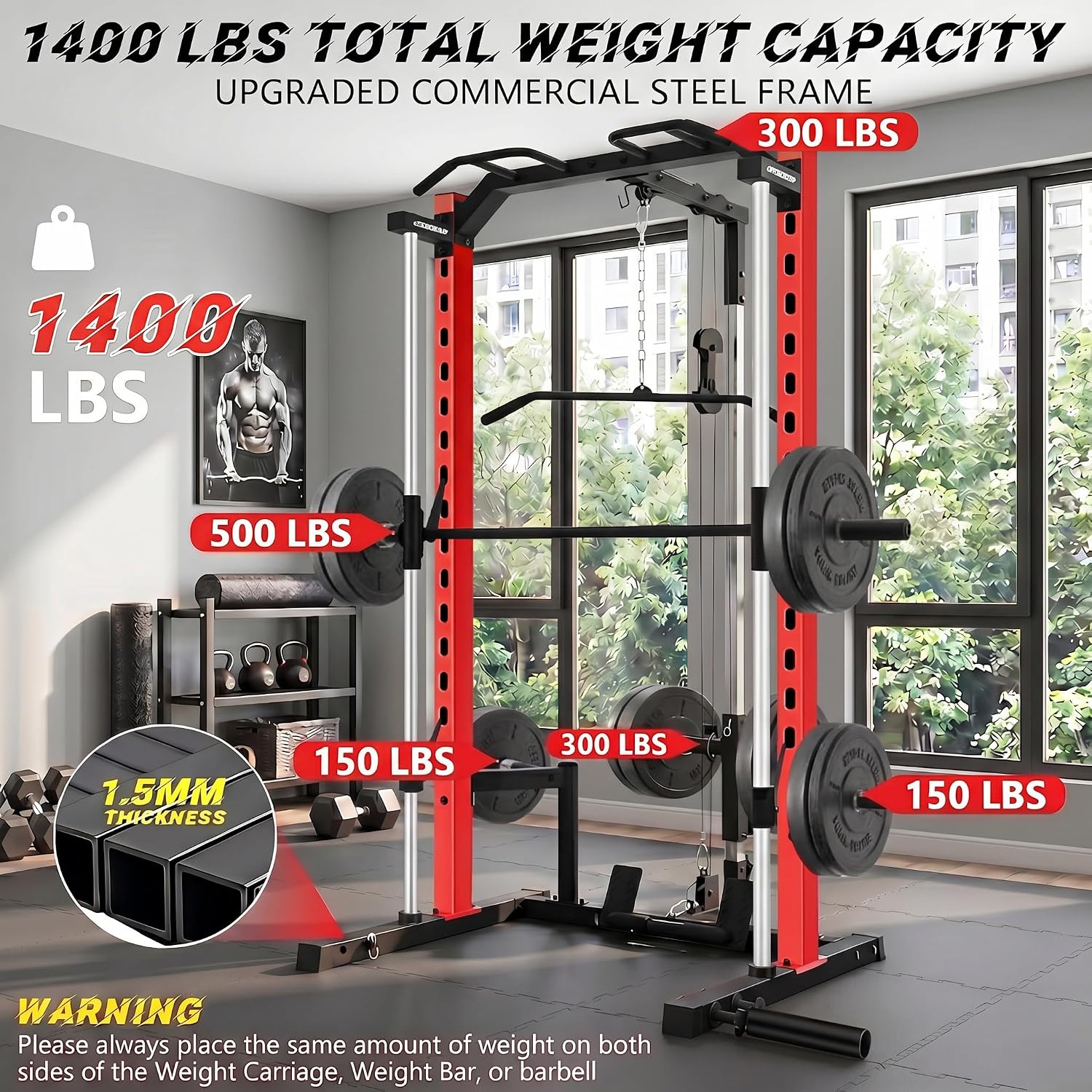 All-in-One Smith Machine Power - Home Gym Lat Pulldown recension och pris