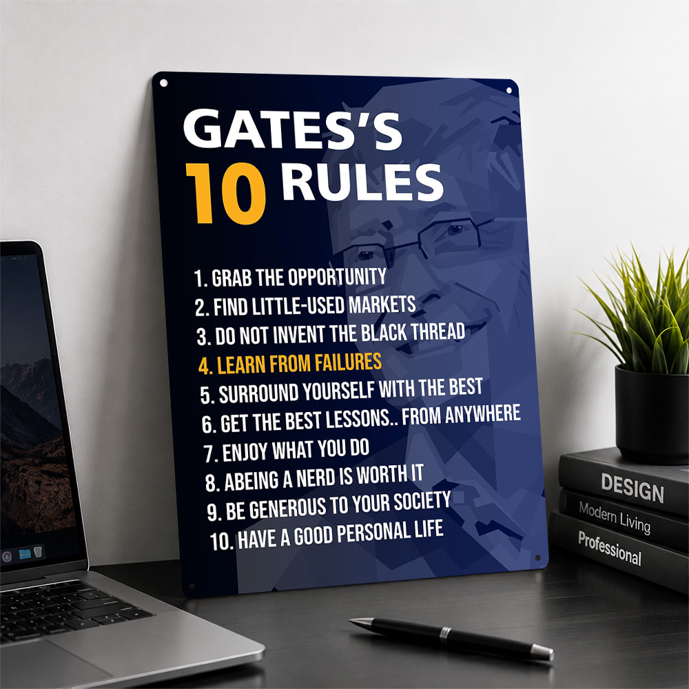 Bill Gates Rules Poster Quote  - Home Gym Quotes recension och pris