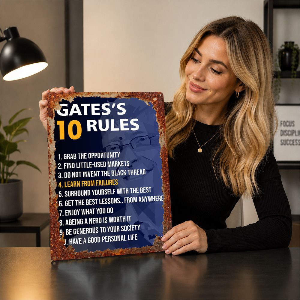 Bill Gates Rules Poster Quote  - Home Gym Quotes recension och pris