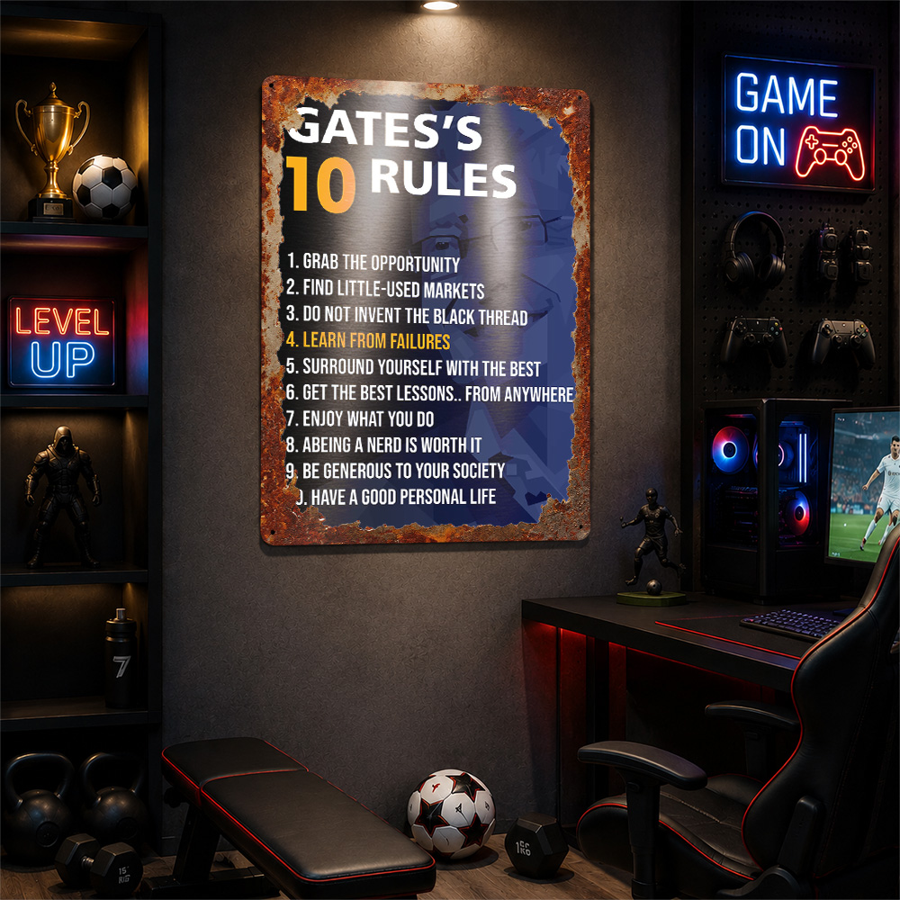 Bill Gates Rules Poster Quote  - Home Gym Quotes recension och pris