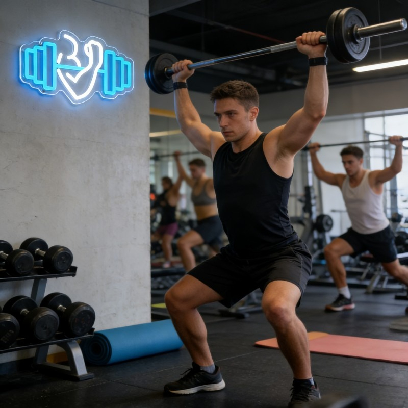 Bicep Dumbbell Neon Sign LED W - Home Gym Quotes recension och pris